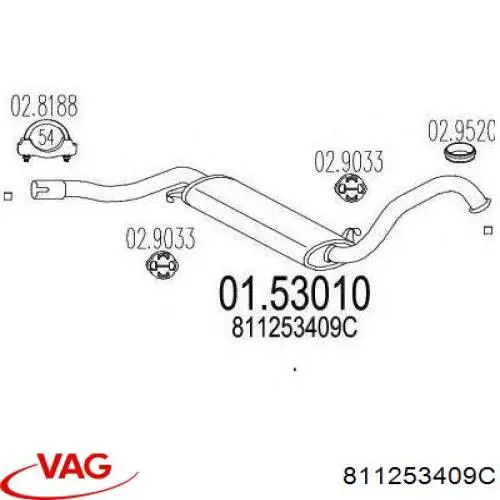 Глушник, центральна частина Mercedes A2014900601