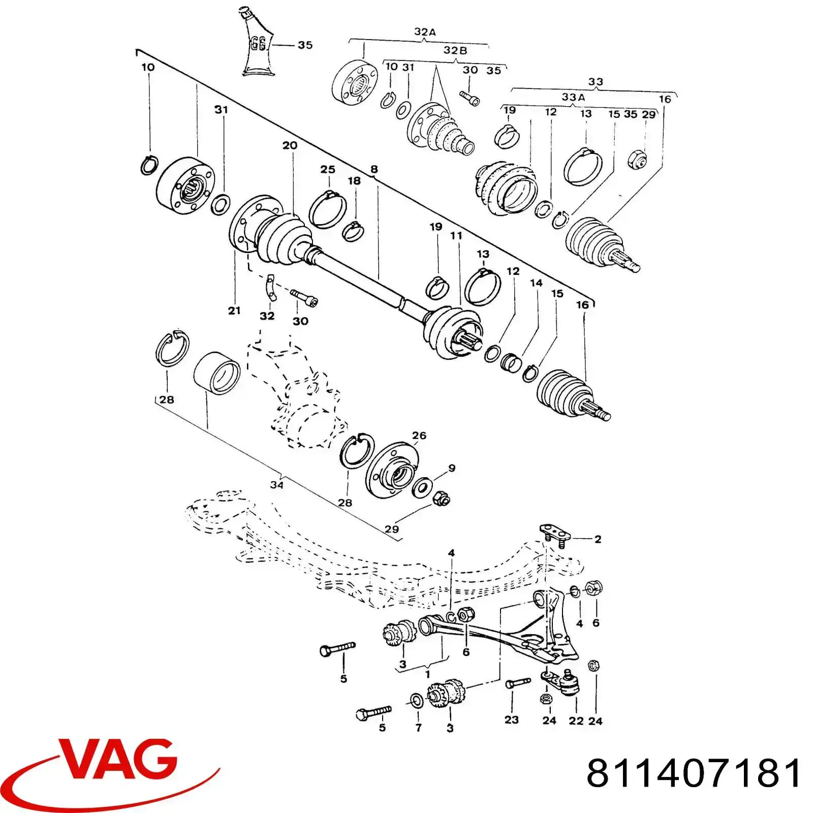 Сайлентблок нижнього важеля передньої підвіски VAG 811407181 ціна, від 1.96 USD