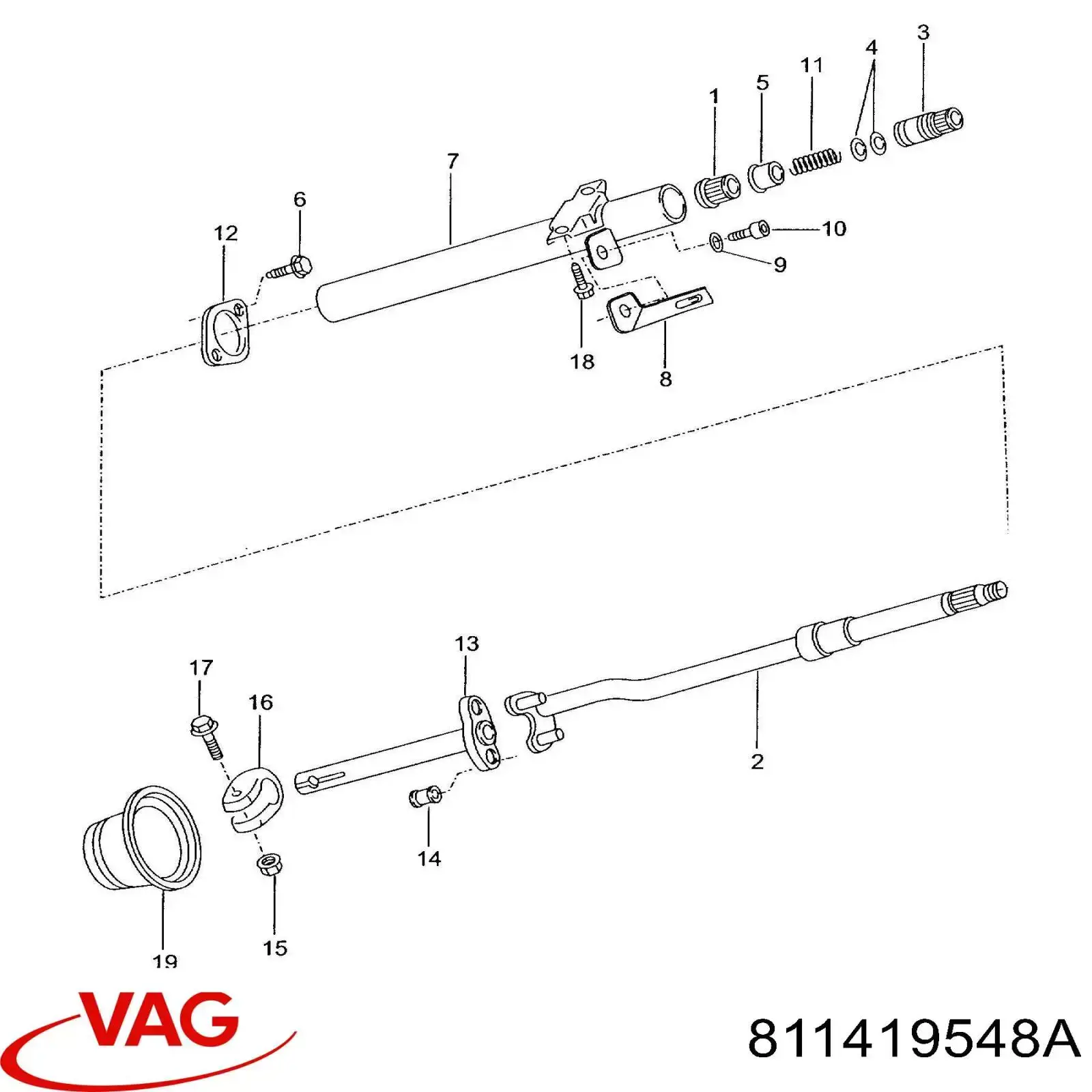 Кільце контактне, шлейф руля 811419548A VAG