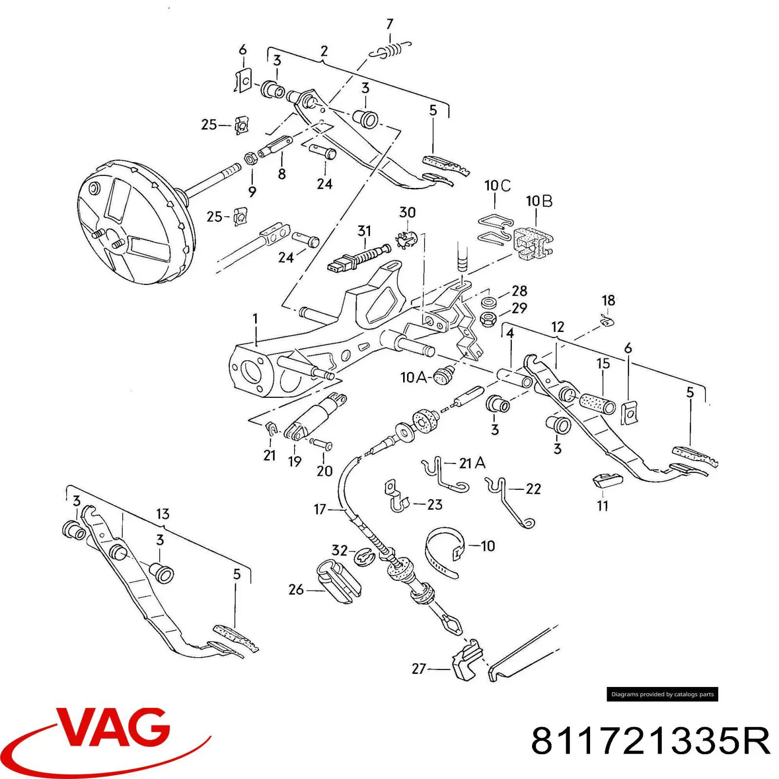 Тросик зчеплення VAG 811721335Q