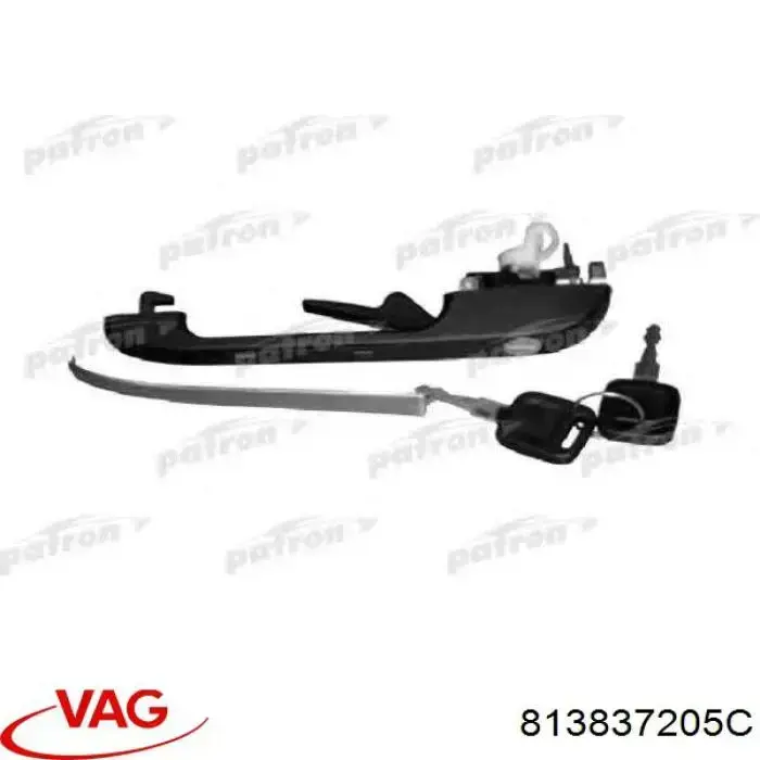 Ручка передньої двері зовнішня ліва VAG 813837205C ціна, від 6.97 USD