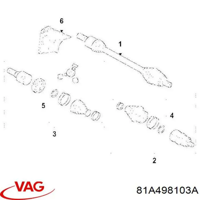 Купити 81A498103A VAG Граната внутрішня ліва