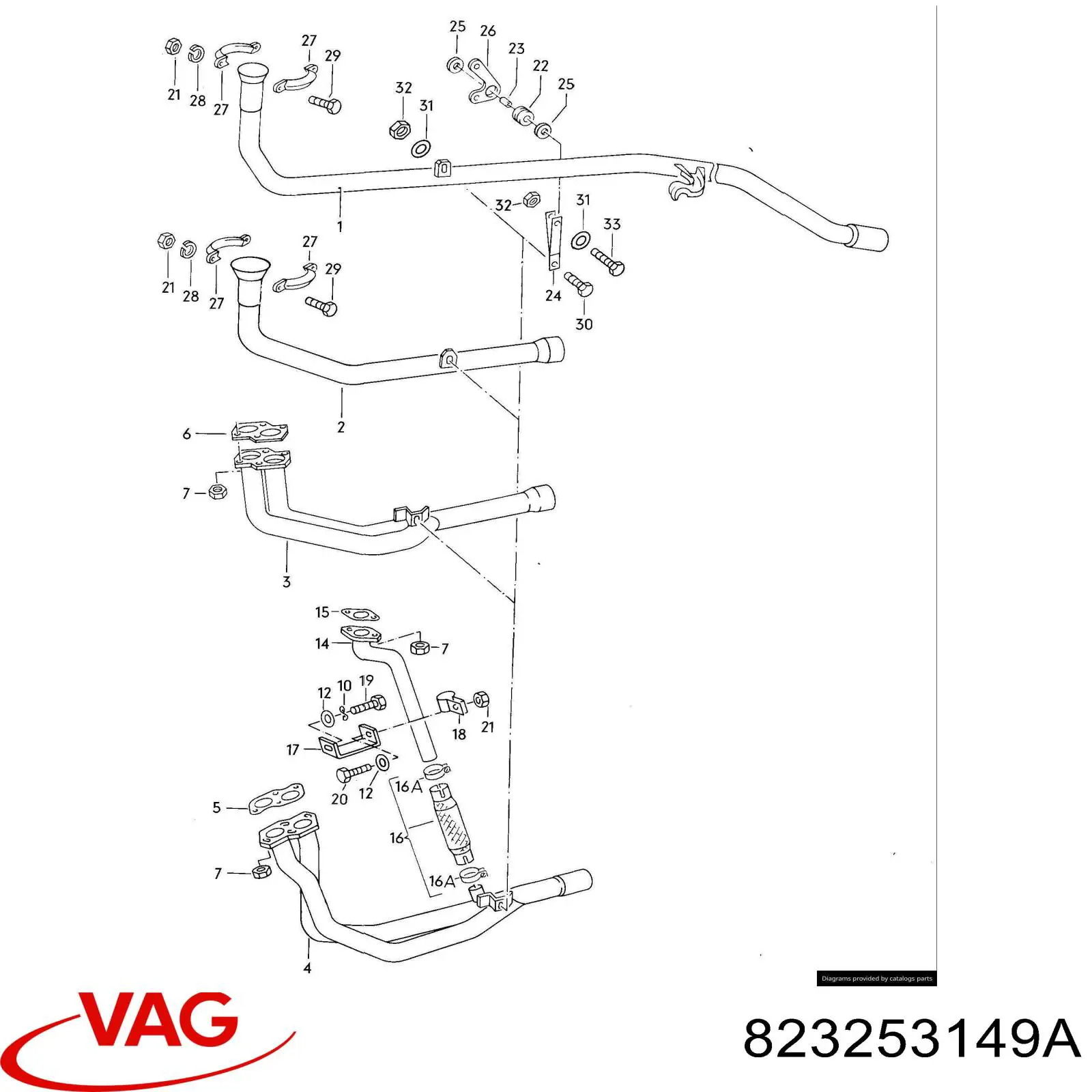Купити 823253149A VAG Подушка глушника