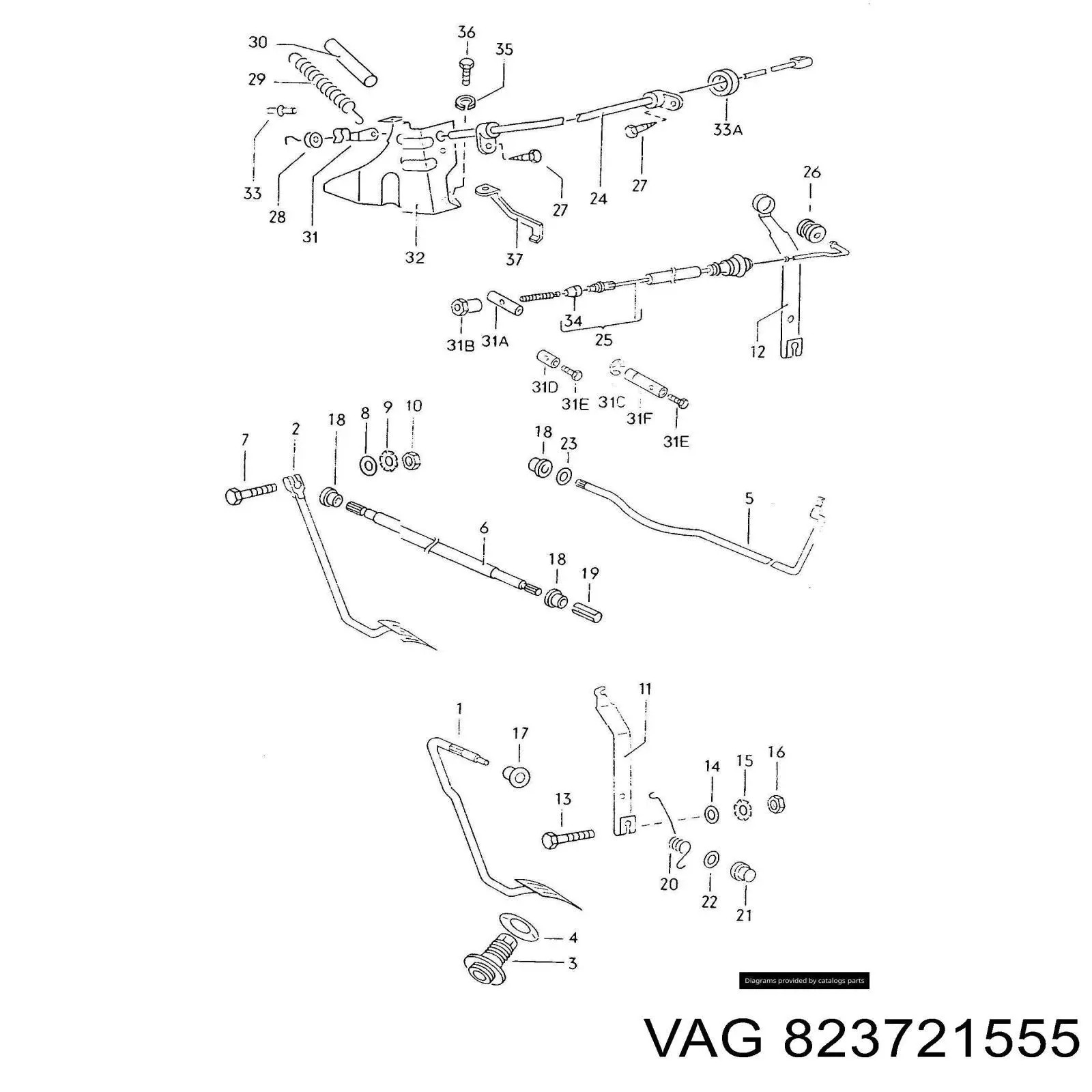 823721555 VAG Трос газу (акселератора)