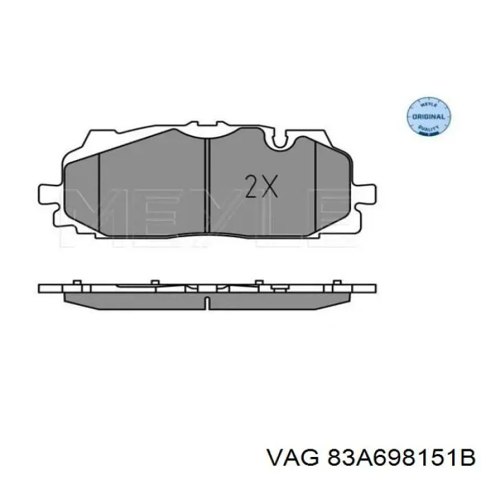 Купити 83A698151B VAG Колодки гальмівні передні, дискові