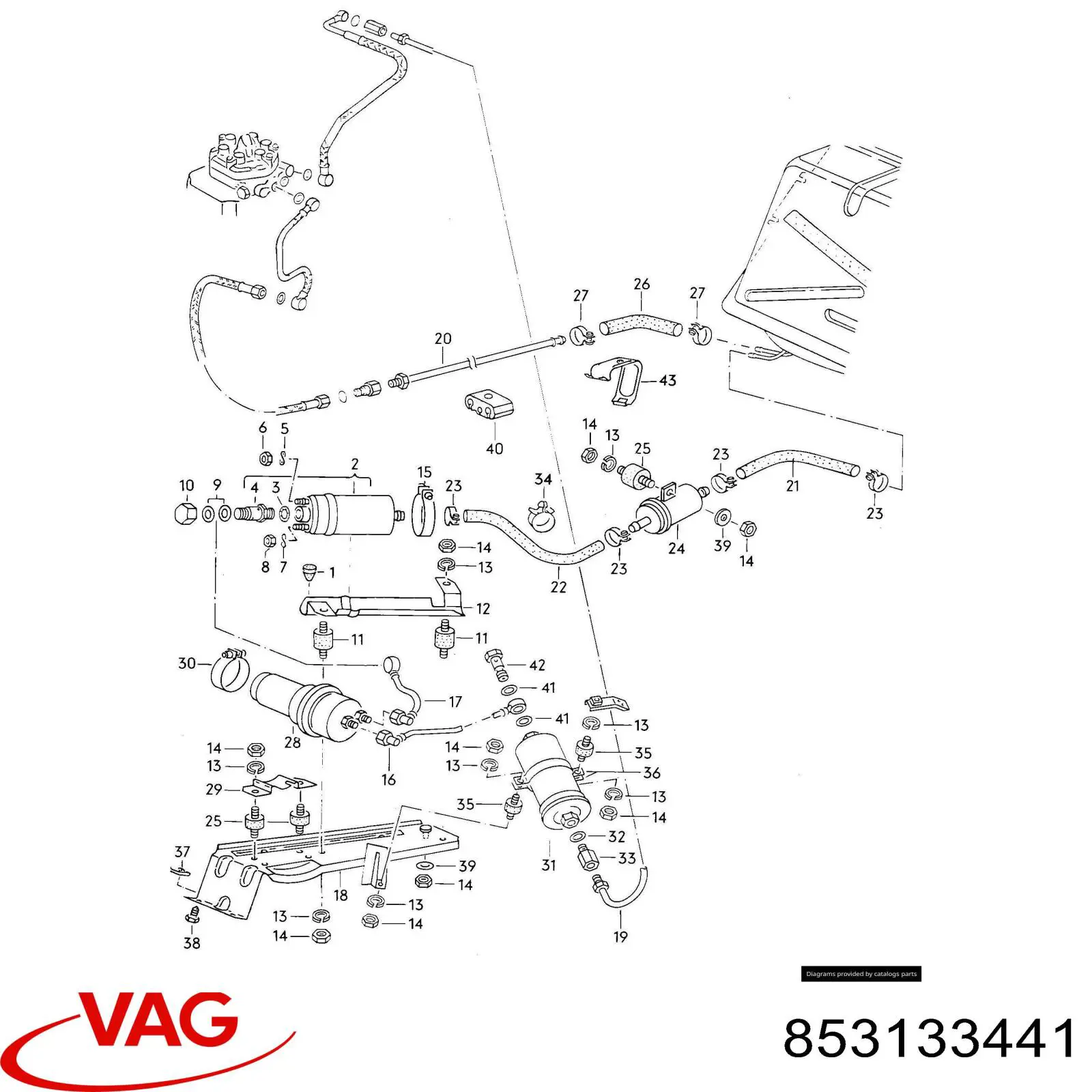 Гідроакумулятор системи живлення VAG 853133441 ціна, від 55.56 USD