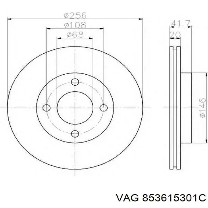853615301C VAG диск гальмівний передній