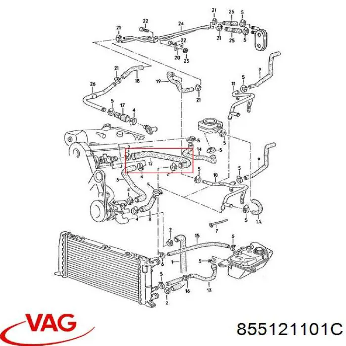 Шланги системи охолодження VAG 855121101C