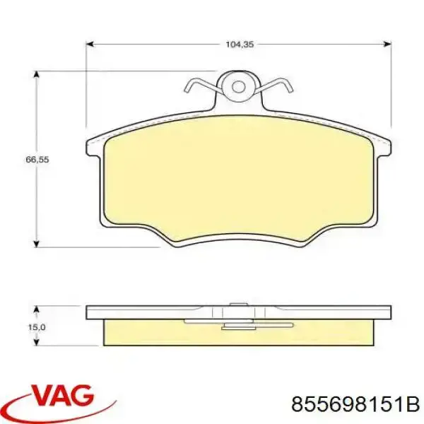 855698151B VAG Передні гальмівні колодки