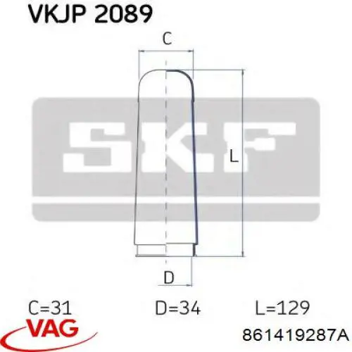 Купити 861419287A VAG Пильник тяги