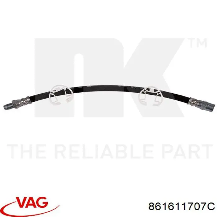 Шланг гальмівний передній VAG 861611707C ціна, від 7.64 USD