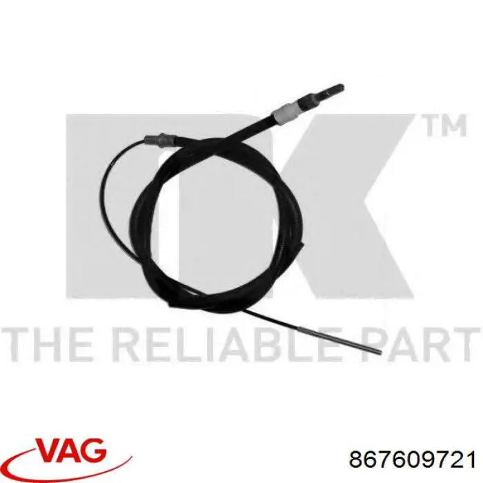 Купити 867609721 VAG Трос ручного гальма передній