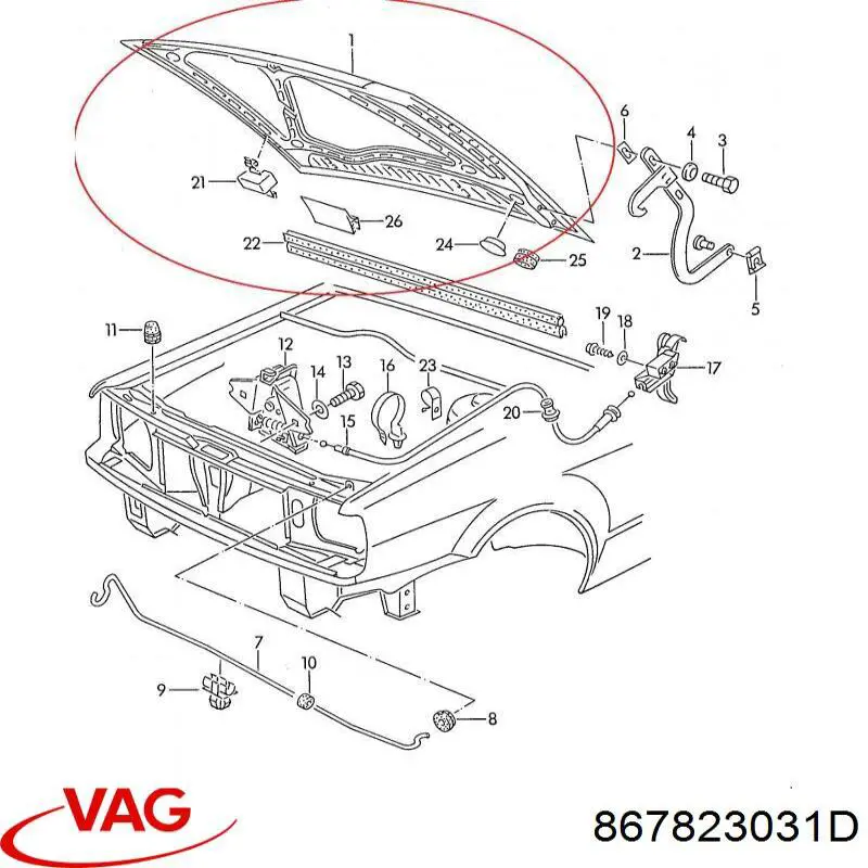 Капот на Volkswagen Polo II 86C