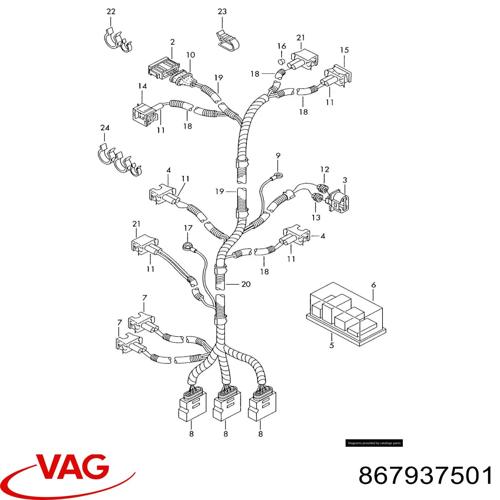 Купити 867937501 VAG Корпус запобіжників