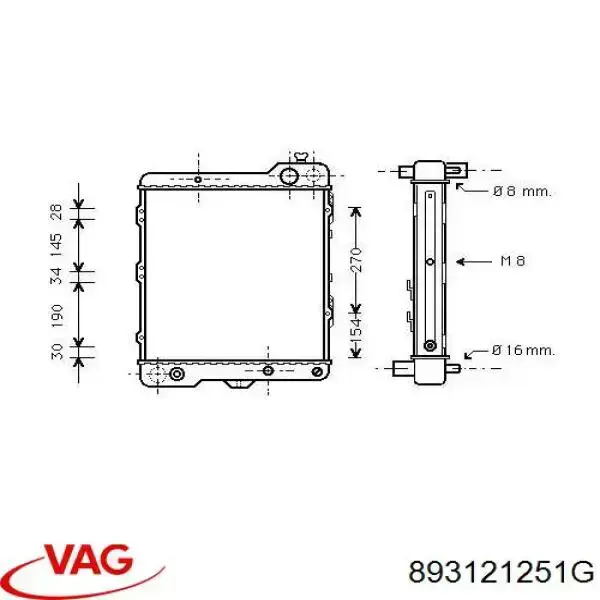 Радіатор 893121251G VAG