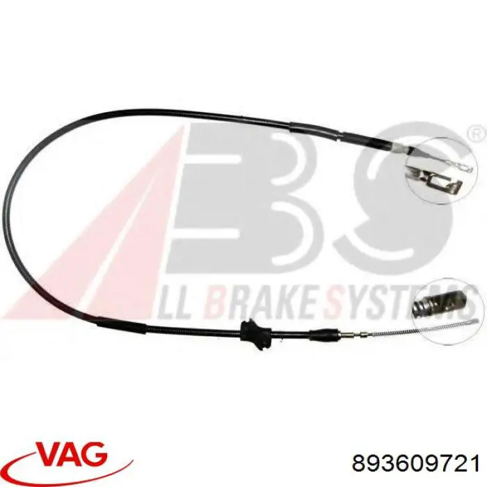 Купити 893609721 VAG Трос ручного гальма задній, лівий