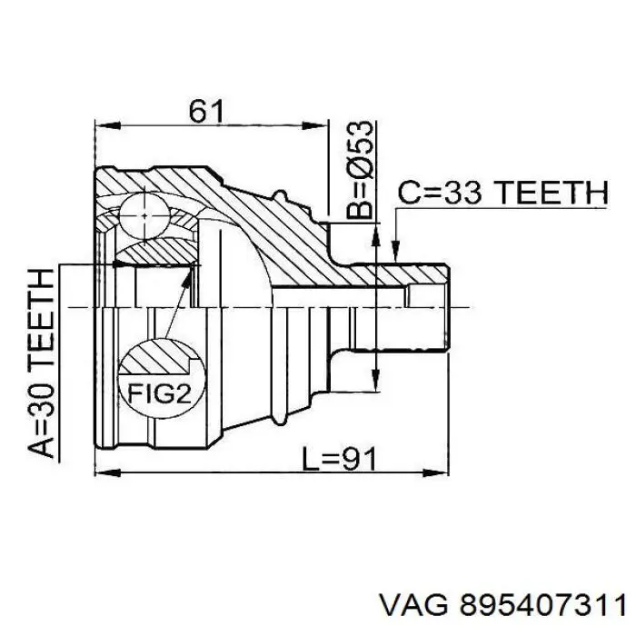 Граната колісна VAG 895407311 ціна, від 23.31 USD