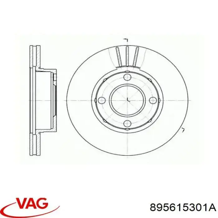 Гальмівні диски передні 895615301A VAG