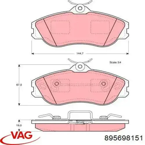 Гальмівні колодки VAG 895698151 ціна, від 41.06 USD