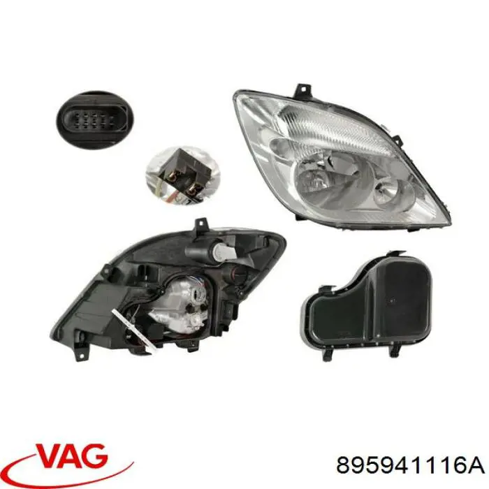 Скло фари правої 895941116A VAG