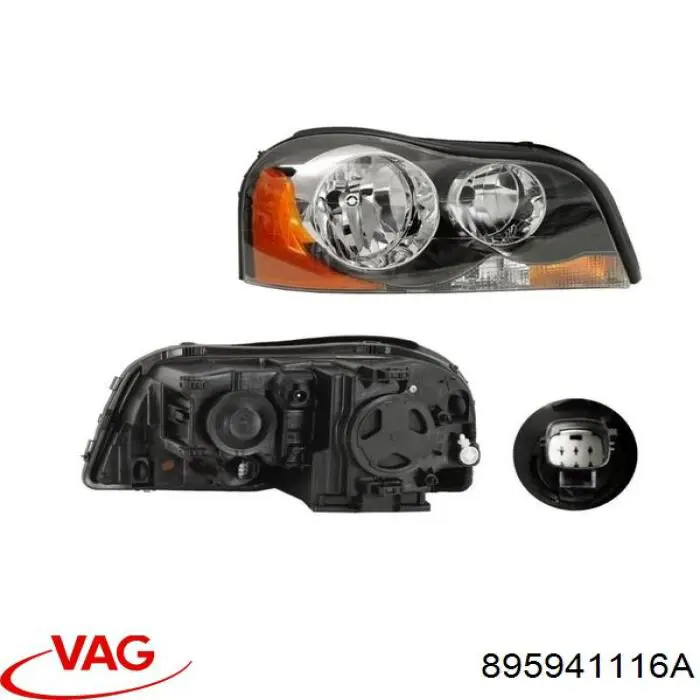 Скло фари правої 895941116A VAG