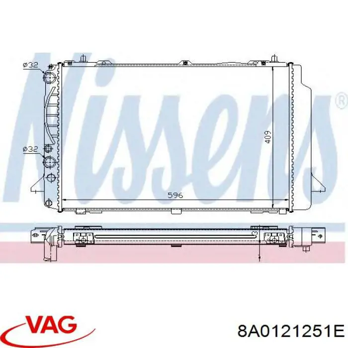 Радіатор основний VAG 8A0121251E ціна, від 72.26 USD