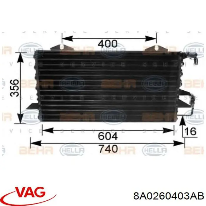 8A0260403AB VAG радіатор кондиціонера