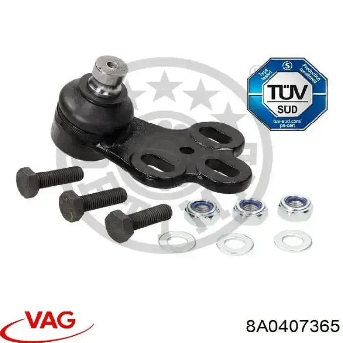 Купити 8A0407365 VAG Кульова опора, нижня, ліва