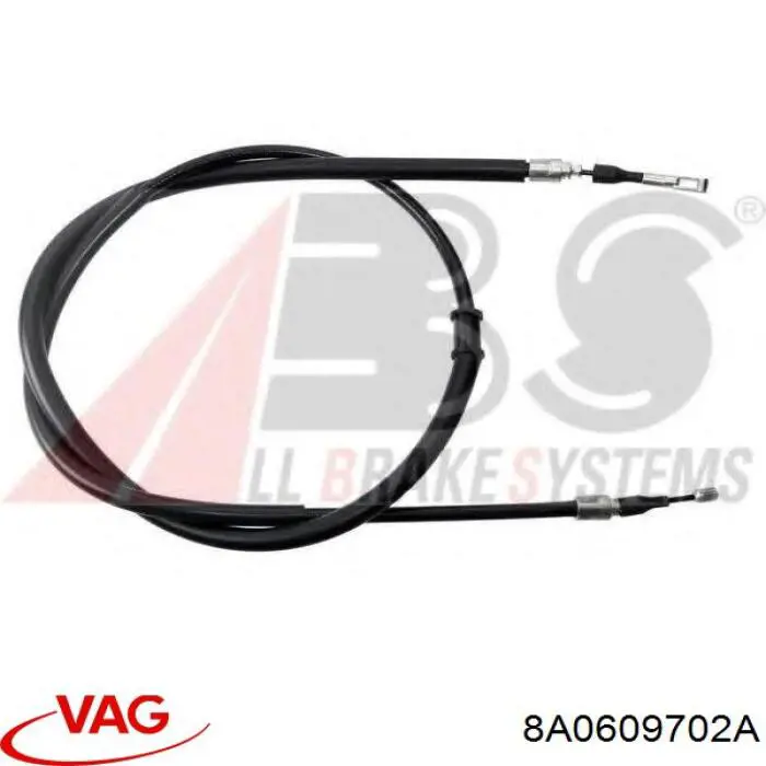 Купити 8A0609702A VAG Трос ручного гальма задній, правий