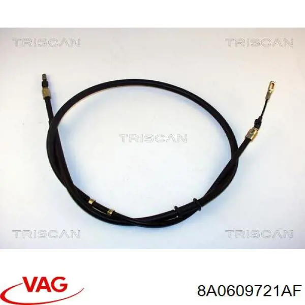 Трос ручного гальма задній, правий/лівий VAG 8A0609721AF ціна, від 11.56 USD