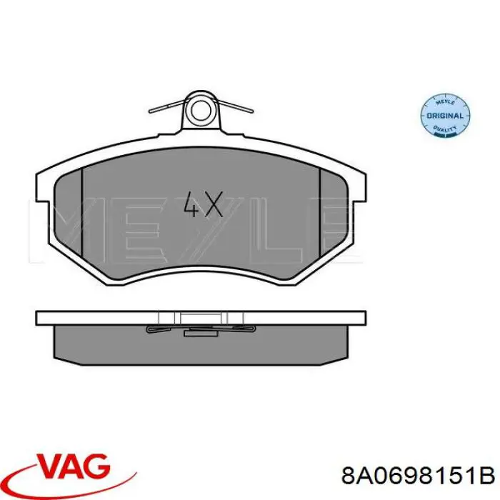 Гальмівні колодки VAG 8A0698151B ціна, від 13.92 USD