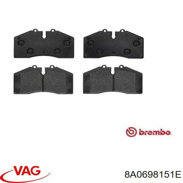 Гальмівні колодки VAG 8A0698151E ціна, від 30.35 USD