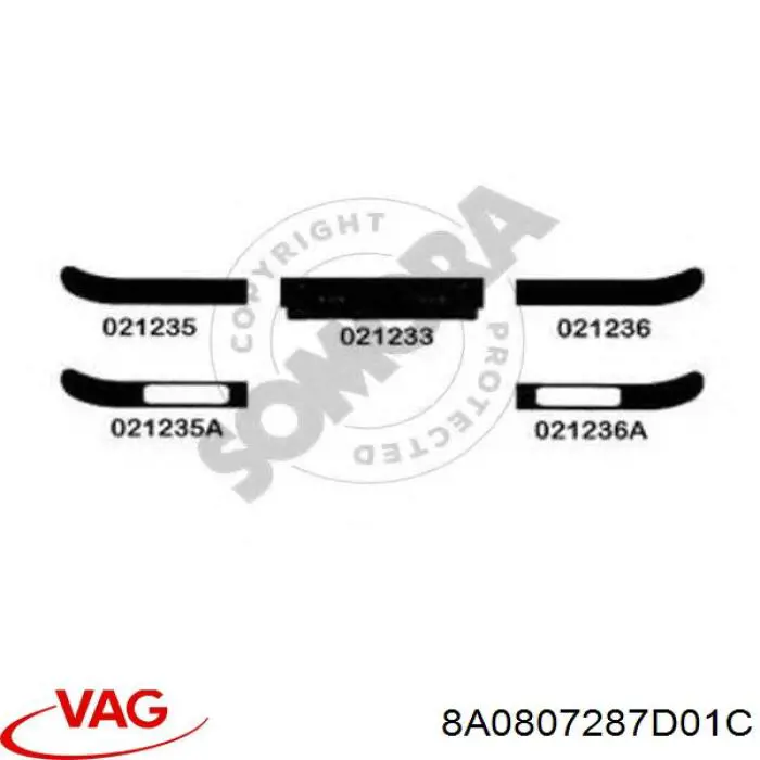 8A0807287D01C VAG панель кріплення номерного знака, переднього