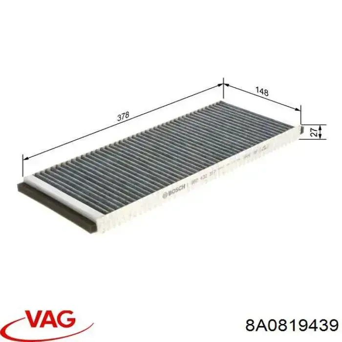 Купити 8A0819439 VAG Фільтр салону вугільний