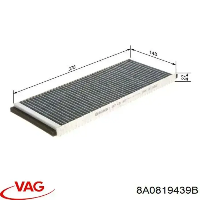 Купити 8A0819439B VAG Фільтр салону вугільний