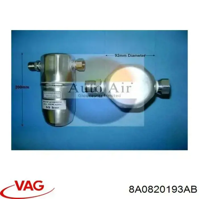 Ресивер-осушувач кондиціонера VAG 8A0820193AB ціна, від 19.00 USD