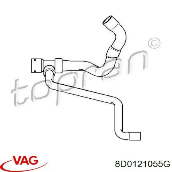 Купити 8D0121055G VAG Шланг/патрубок радіатора охолодження, нижній