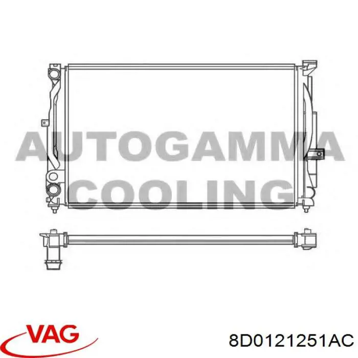 Радіатор охолодження двигуна 8D0121251AC VAG