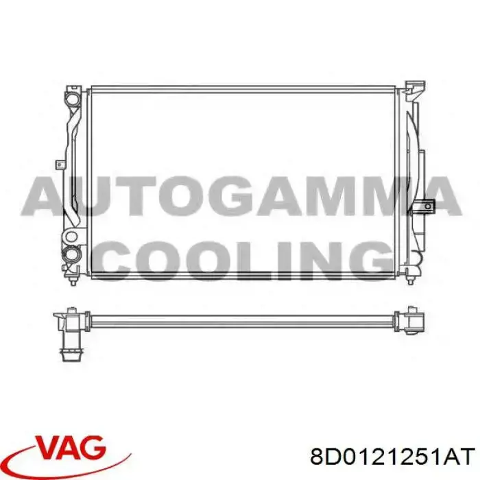 Купити 8D0121251AT VAG Радіатор двигуна