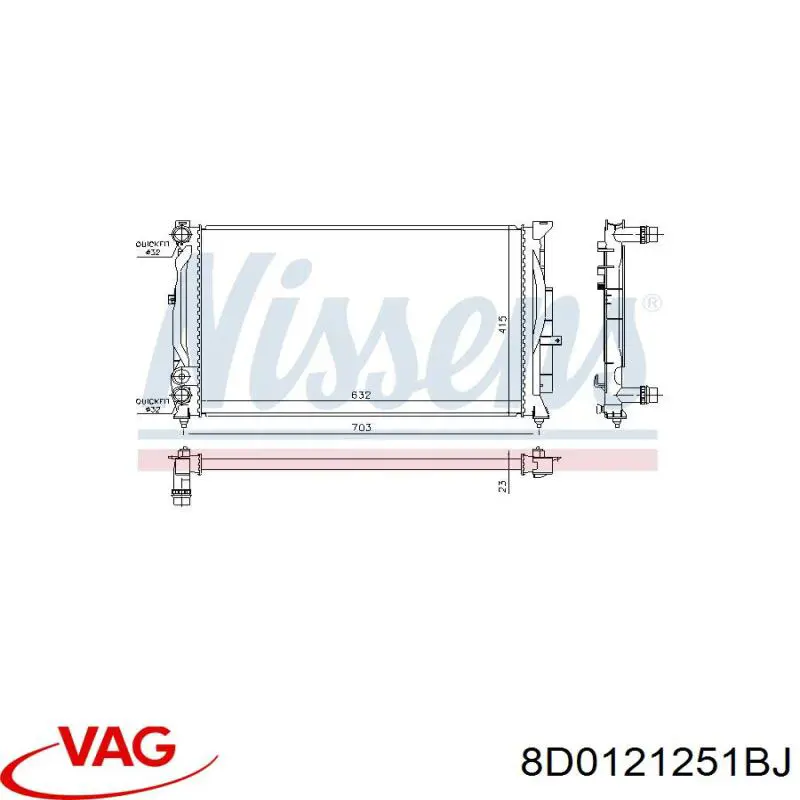 Радіатор охолодження двигуна 8D0121251BJ VAG