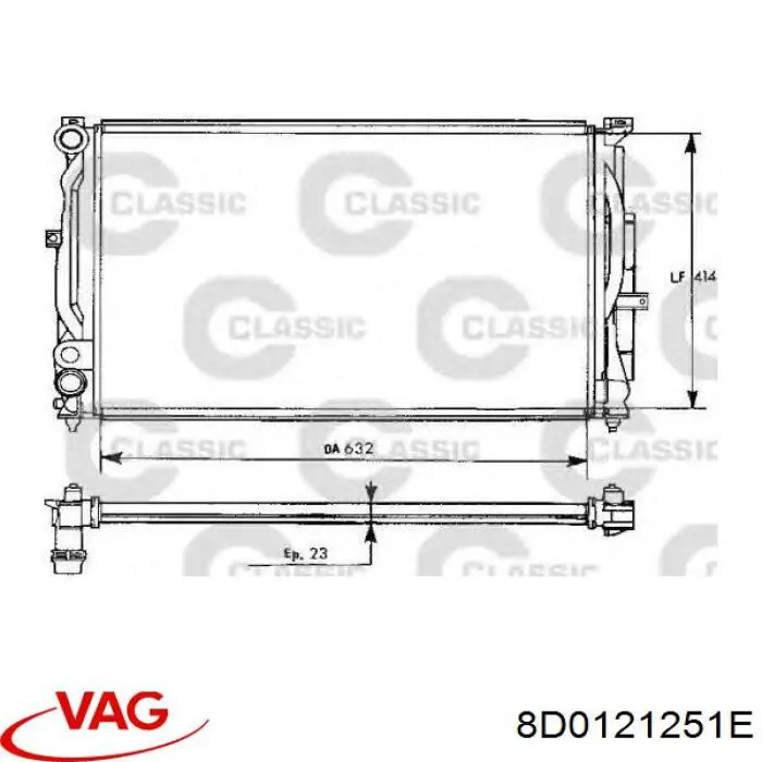 Радіатор основний VAG 8D0121251E ціна, від 67.18 USD