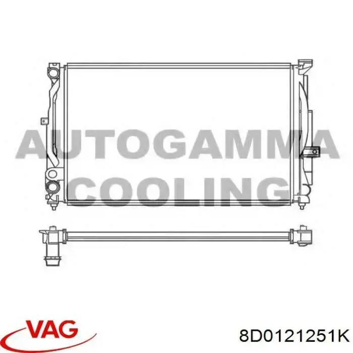 Радіатор охолодження двигуна 8D0121251K VAG