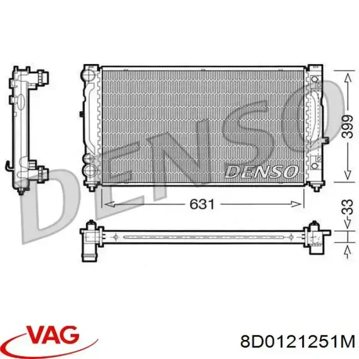 Радіатор основний VAG 8D0121251M ціна, від 68.87 USD
