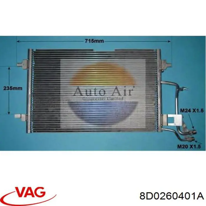 8D0260401A VAG радіатор кондиціонера