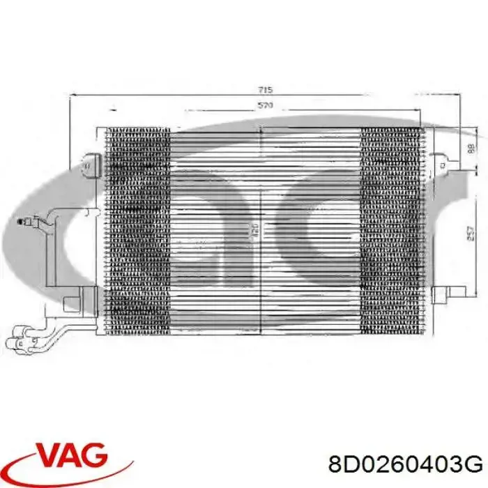 Купити 8D0260403G VAG Радіатор системи охолодження кондиціонера