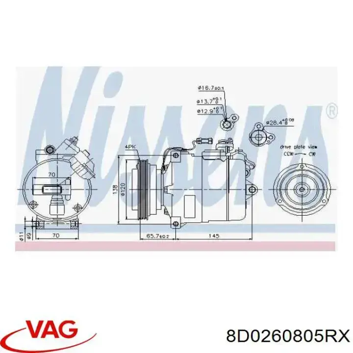 8D0260805RX VAG компресор кондиціонера