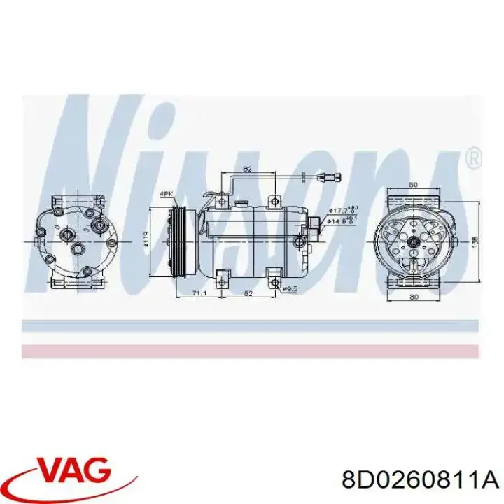 Муфта компресора кондиціонера VAG 8D0260811A ціна, від 50.67 USD