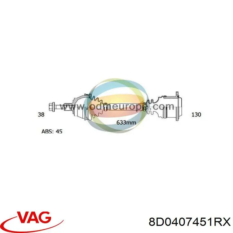 8D0407451RX VAG Привід лівий