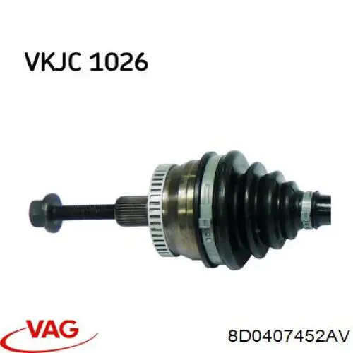 Піввісь передня, права VAG 8D0407452AV ціна, від 128.52 USD