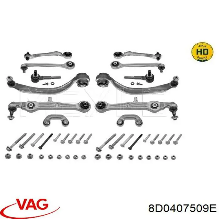 Купити 8D0407509E VAG Важіль передньої підвіски верхній, лівий